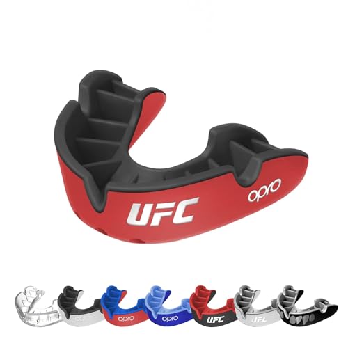 OPRO Silver Level UFC Moldable Mouth Guard, Essential Fit, Red/Black - color: Red/Black, size: Adult (Age 10+)