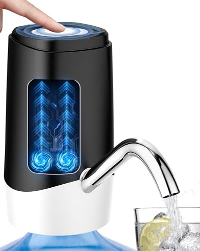 Water Dispenser Pump, USB Charging Automatic Drinking Water Pump for Mini Water Jug Dispenser Portable, Ideal for Home Kitchen Living Room Office Camping - color: Black-white