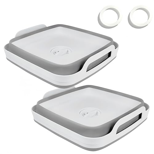 Collapsible Wash Basin with Drain Plug - 2.4 Gallon Foldable Kitchen Sink for Baby Bottles, RV Camping, Space-Saving Dish Tub (Gray-Gray) - color: Gray-gray
