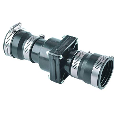 Plastic Sump Pump Check Valve with Stainless Steel Clamps for 1-1/2 inch or 1-1/4 inch