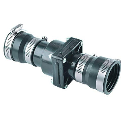 Plastic Sump Pump Check Valve with Stainless Steel Clamps for 1-1/2 inch or 1-1/4 inch