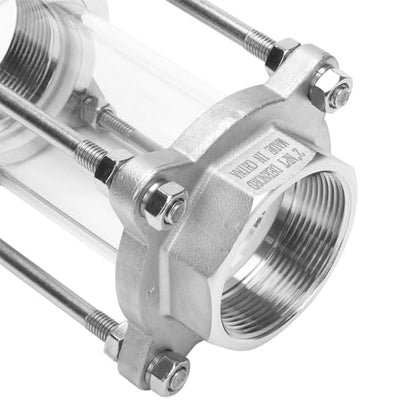 DERNORD in-Line Sight Glass with Female Thread,Flow Sanitary Straight Sight Glass SUS316 2" NPT Female