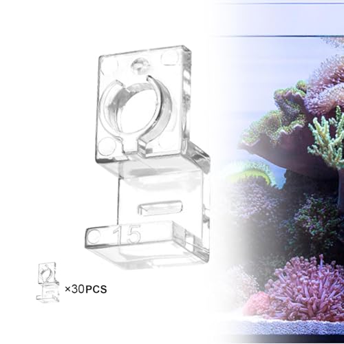 30x Aquarium Glass Cover Clips Clamps Inlet Outlet Pipe Holder Aquarium Lid Support Aquarium Accessories Hose Fastening Clips, for 15mm