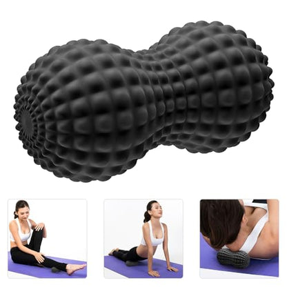 SELEWARE Peanut Massage Ball, Double Lacrosse Roller for Muscle Relief - color: Black