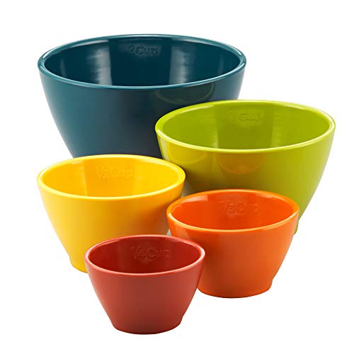 Rachael Ray Tools and Gadgets Nesting / Stackable Measuring Cups Set - 5 Piece, Assorted Colors - color: Brights, size: 5-Piece