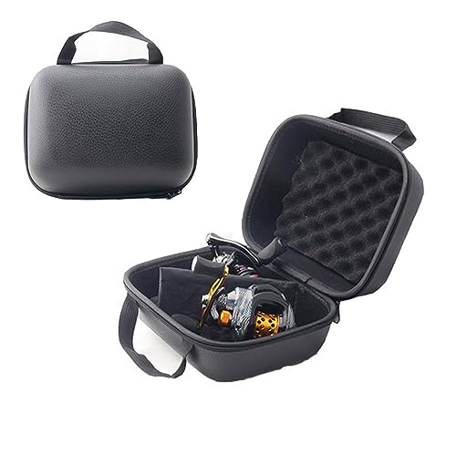 Fishing Reel Bag, Portable Shockproof Waterproof Fishing Reel Protective Case for Baitcasting Drum Spinning Raft Reels(Inner size: 8.26 * 6.29 * 4.72inches) - size: M