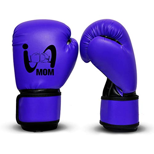 Ultimate - I Boxing Mom - Kids Boxing Gloves MMA Boxing Muay Thai Bag Work - color: Blue, size: 4 Oz