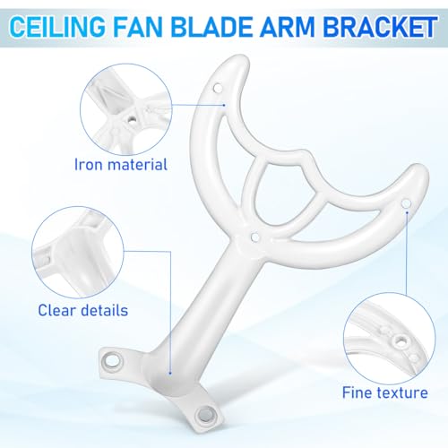DOITOOL Ceiling Fan Blade Arms Replacement - 52'' White Finish Fan Blade Replacement Parts Mounting Bracket Kit for Repairing Easy Installation