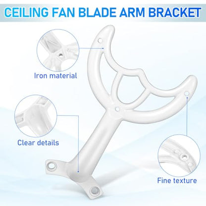DOITOOL Ceiling Fan Blade Arms Replacement - 52'' White Finish Fan Blade Replacement Parts Mounting Bracket Kit for Repairing Easy Installation