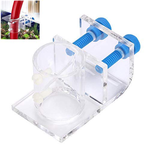 Acrylic Aquarium Soft Pipe Fixture Transparent Durable Fish Tank Water Food Feeding Tube Holder with Aquarium Clamp Lily Pipe Fixture for Aquatic Plant(Single Holes)