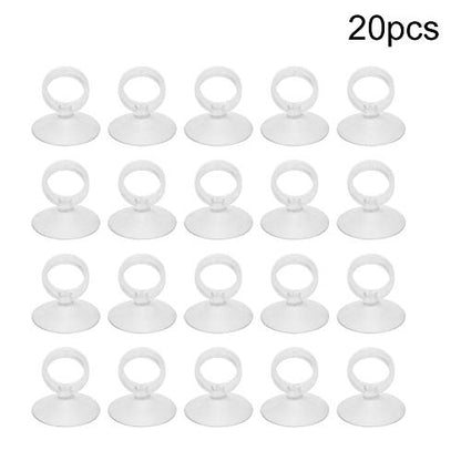 Naroote Aquarium Suction Cups, 20Pcs Set Fish Sucker for Securing Tube, Airline Tubes, Elastic Gel Fish Suction Cup with Good Suction and Easy Installation (1/2)
