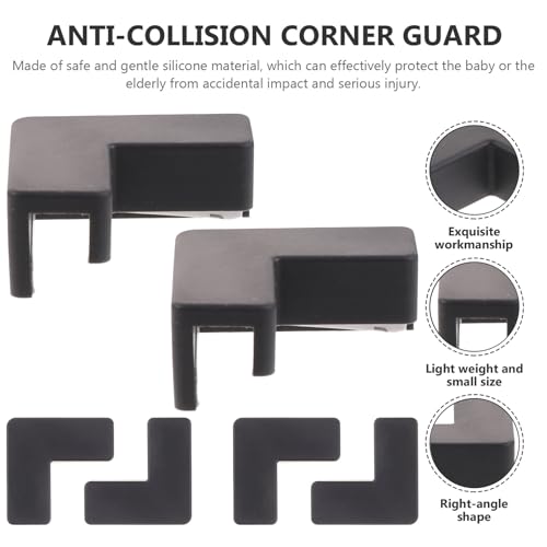 6pcs Black Silicone Corner Protectors for Fish Tanks and Pet Carriers, Medium Size Anti-Collision Bumpers for Furniture and Aquarium Safety Edge Guards