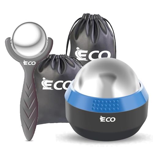 Massage Ice Roller Ball Cold & Heat Therapy Plantar Fasciitis Roller | Alleviating Shoulder, Arms, Back, Legs, Calves or Muscle Tension, Perfect for Workouts Relaxation - color: Blue+black