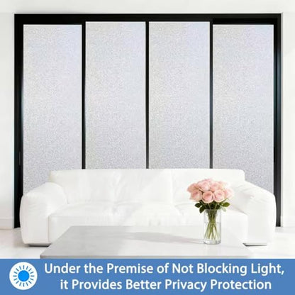 Decorative Static Cling Frosted Window Privacy Film - Anti-UV Heat Anti-Glare, Removable and Reusable Privacy Window Film for,Family,bathrooms,Offices,17.5 x 78.74Inch - size: 17.5inch x 78.74inch