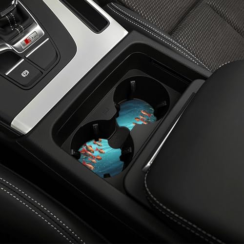 2 Pack Car Coaster for Cup Holders Fish Aquarium Car Cup Coaster 2.7" Neoprene Non-Slip Automotive Cup Mat Universal Auto Car Interior Accessories for Women Men Cup Pad