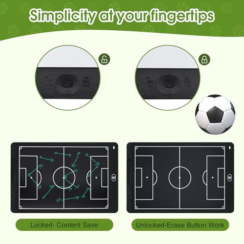 Soccer Coach Board,LCD Tactic Coaching Board,Digital Football Coaching Board,Writing Tablet Blackboard LCD Tactical Board with Stylus Pen for Strategy Planning and Training