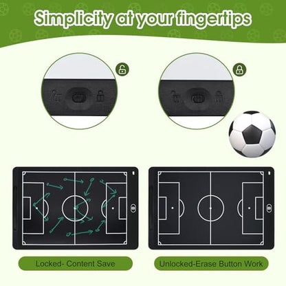 Soccer Coach Board,LCD Tactic Coaching Board,Digital Football Coaching Board,Writing Tablet Blackboard LCD Tactical Board with Stylus Pen for Strategy Planning and Training
