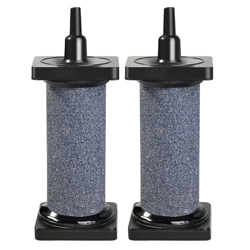 AQUANEAT Aquarium 3 inch Air Stone Cylindrical 2 Pack, Large Airstone, Aerator Bubble Diffuser, Air Pump Accessories for Aquariums, Hydroponic, Ponds and Fish Tanks - size: 3 inch