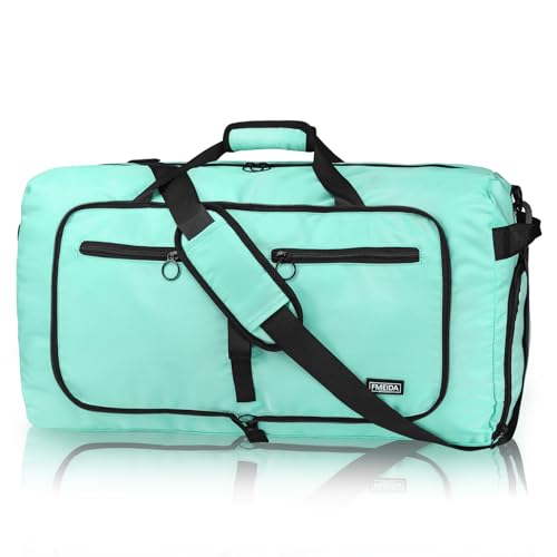 Fmeida 65L Duffle Bag Foldable Travel Duffel Bags for Men Women Travel Bag - color: Glossy Mint Green