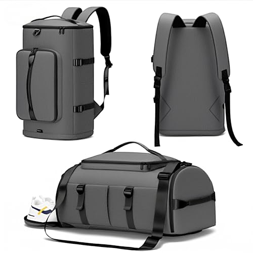 MIYCOO Gym Bag with Shoes Compartment, Duffle Bag, Backpack with Wet Pocket - color: Grey -Style2