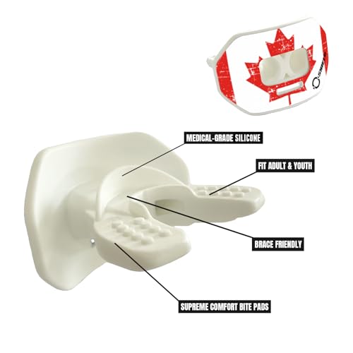 O Shield Vortex Graphic Football Mouth Guard, Canada Flag - color: Canada Flag