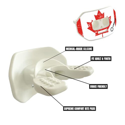 O Shield Vortex Graphic Football Mouth Guard, Canada Flag - color: Canada Flag