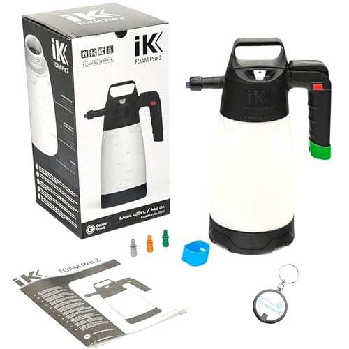 iK Foam PRO 2 Pump Sprayer, Professional Spray Bottle for Automotive Cleaning, Detailing, and Industrial Cleaning, Bundle with a Lumintrail Keychain