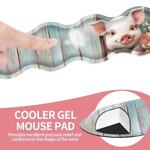 Large Gaming Mouse Pad, Keyboard Wrist Rest Pad & Wrist Support Mousepad Set, Stitched Edge, Extended, Non-Slip Base, Memory Foam Desk Mat for Office, Home,Funny Pig - color: Funny Pig