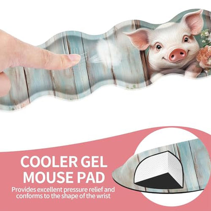 Large Gaming Mouse Pad, Keyboard Wrist Rest Pad & Wrist Support Mousepad Set, Stitched Edge, Extended, Non-Slip Base, Memory Foam Desk Mat for Office, Home,Funny Pig - color: Funny Pig
