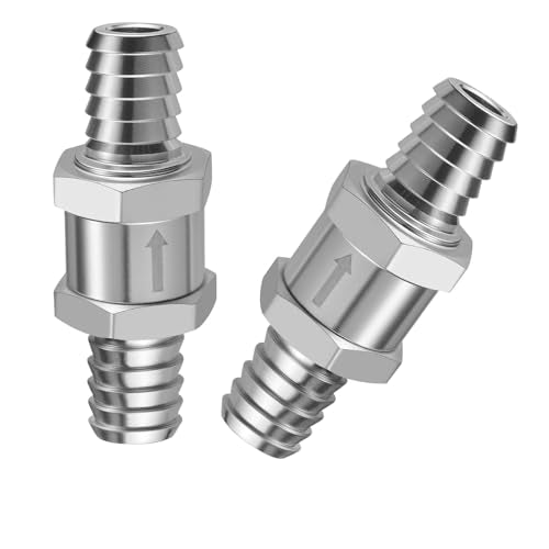 EVIL ENERGY 1/2" Fuel Check Valve One Way Inline Non Return Diesel Gasoline Silver (12mm OD,2PCS) - color: Silver, size: 1/2