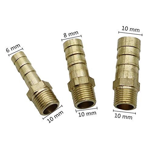 Garden Plumbing Hose Adapter Brass 1/8" Female/Male Thread To 6/8/10mm Pagoda Connector Aquarium Adapter Water Hose Connector Gas Soft Tube (Color : Grey)