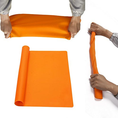 23.6'' by 15.7''Flexible Silicone Placemat Non Slip Waterproof Heat Resistant Dinner Table Orange 1PCS - color: Orange-1 Pcs