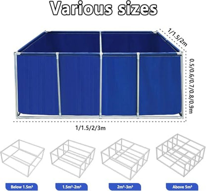 Large Outdoor Fish Holding Tank - Durable PVC Canvas, Steel Frame, Koi Pond & Turtle Aquarium, Easy Setup, Perfect for Garden & Backyard Use White 2×1×0.8m(6.5×3.3×2.6ft)