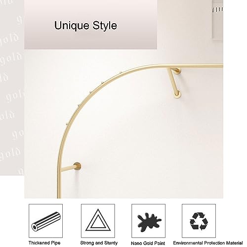 Heavy Duty Metal Wall Mounted Garment Rail - Creative Arc Shape Design Display Stand for Boutiques, Retail Stores, and Commercial Use - size: 250cm