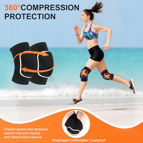 Volleyball Knee Pads for Girls Women Men Youth Kids Knees Protective - color: BlackWhite, size: Large