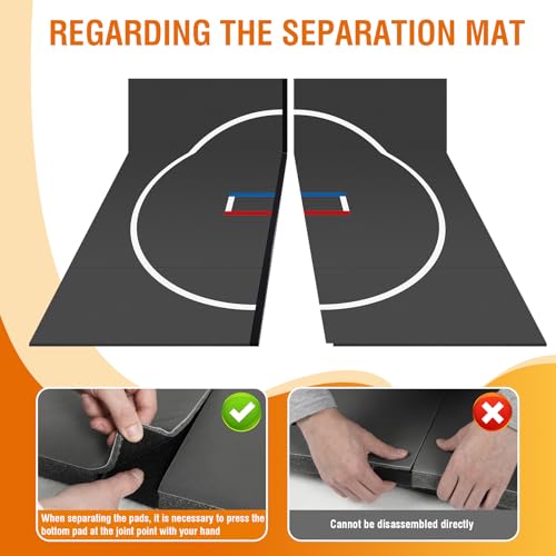 300x300cm Jiu Jitsu Wrestling Mats for Home Foldable XPE Jiu Jitsu Floor Exercise Mat Waterproof 1.18in Thick for BJJ MMA Martial Art Boxing Grappling and Judo