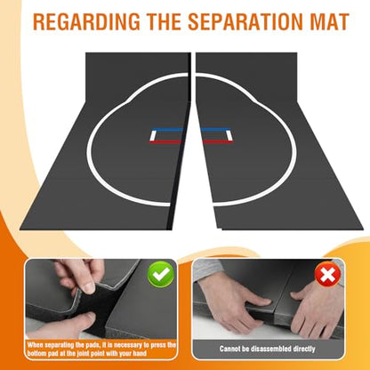 300x300cm Jiu Jitsu Wrestling Mats for Home Foldable XPE Jiu Jitsu Floor Exercise Mat Waterproof 1.18in Thick for BJJ MMA Martial Art Boxing Grappling and Judo