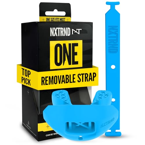 Nxtrnd One Football Mouth Guard, Strap Included, Fits Adult & Youth (Neon Blue) - color: Neon Blue