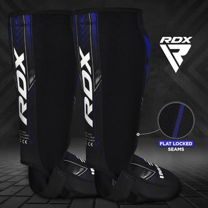RDX IMMAF Approved Shin Guards, Competition Level Neoprene Shin Pads for Sparring and Grappling, MMA Kickboxing, Professional Shin Insteps Protection, Men Women - color: Blue, size: Small