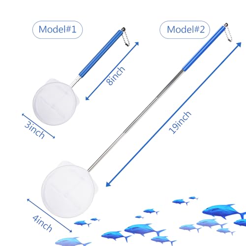 2-Pack 3 & 4 Inch Stainless Steel Fish Nets for Aquarium - Gentle Nets for Small Fish, Shrimp, Fry in Fish Tanks & Aquarium Accessories