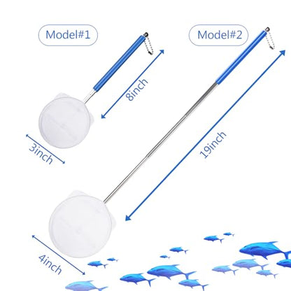 2-Pack 3 & 4 Inch Stainless Steel Fish Nets for Aquarium - Gentle Nets for Small Fish, Shrimp, Fry in Fish Tanks & Aquarium Accessories