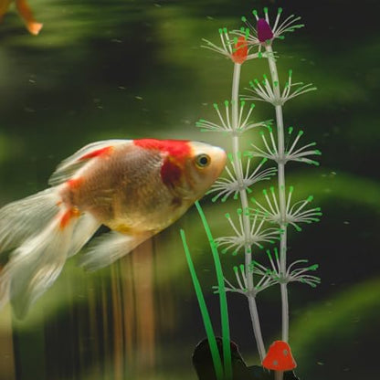 Uonlytech Luminous Green Aquarium Water Grass Artificial Underwater Plant Silicone Fish Tank Landscape Prop for Freshwater Aquariums Decor
