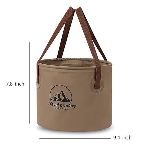 Collapsible Bucket，Folding Bucket，Suitable for Camping Fishing Hiking Gardening car Washing(Coffeecolour, 10L)
