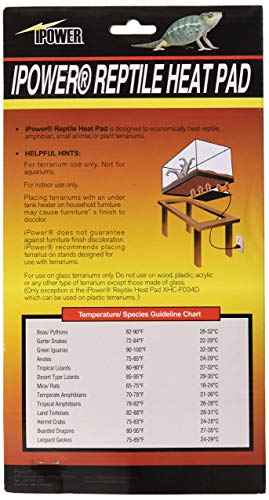iPower 6 by 8-Inch 8W Reptile Heat Mat, LCD Digital Aquarium Thermometer, Under Tank Warmer Terrarium Heat Pad for Turtles Lizards Frogs and Other Small Animals, Multi Sizes (Pack of 3) - size: 6" x 8" (Pack of 3)
