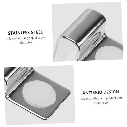 Fish Tank Accessories Aquarium Lids 4Pcs Fish Tank Glass Aquarium Cover Clip Support Holder Stainless Steel - Aquarium Accessories Universal Lid Clips 5mm Glass Tank Aquarium Lid