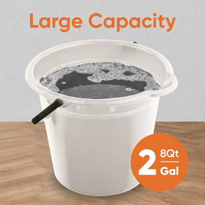 Superio Plastic Cleaning Bucket for Home, 2 Gallon Pail for Mopping with Large Spout - Bucket for Floor Mopping, Car Wash - Bowls for Camping, Fishing