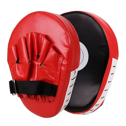 Boxing Pads Training Shock-absorbing Punching Mitts Training Paws Martial | Curved for Jiu-jitsu Kali Thai Karate Home Gym Club Boxing Equipment - color: Red