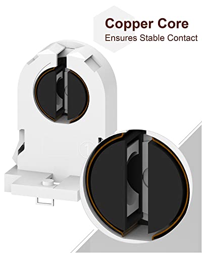 Non-shunted Turn Type T8 Lamp Holder JACKYLED 50-Pack UL Socket Tombstone for LED Fluorescent Tube Replacements Screw Type Medium Bi-pin Socket - style: T8 Lamp Holder without Wires-50 Pack