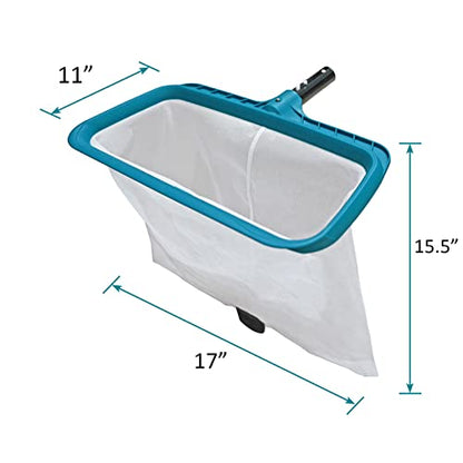 Professional Pool Skimmer Net, Heavy Duty Swimming Leaf Rake Cleaning Tool with Deep Fine Nylon Mesh Net Bag - Fast Cleaning,Easy Scoop Edge,Debris Pickup Removal (No Pole)