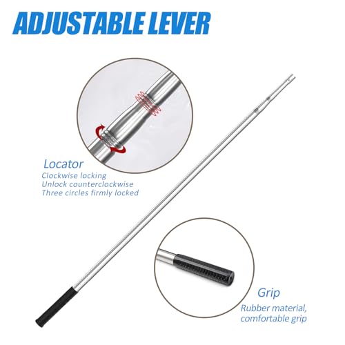Fishing Landing Net with Aluminum Telescoping Pole 75" Long Handle,Rubber Coated Nylon Mesh,for Steelhead,Salmon,Fly,Kayak,Catfish,Bass,Trout,Shrimp,Crab,for Easy Catch & Release,Extend to 75 Inch